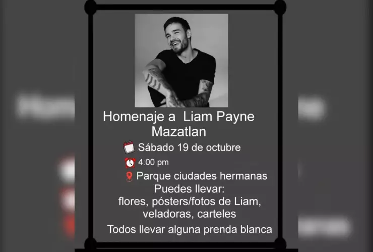 Homenaje a Liam Payne en Mazatlán
