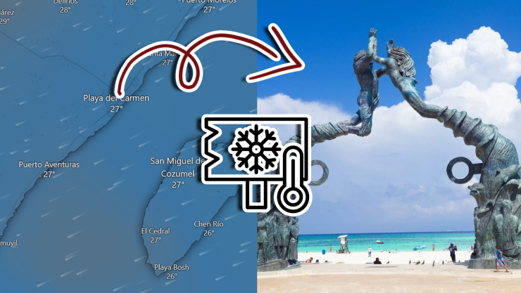 ¡Víspera de Navidad fresca! Esta será la hora de más fresco en Playa del Carmen HOY 24 de diciembre de 2025.webp