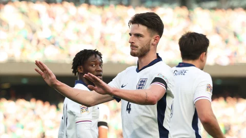 Declan Rice con la selecci&oacute;n de Inglaterra
