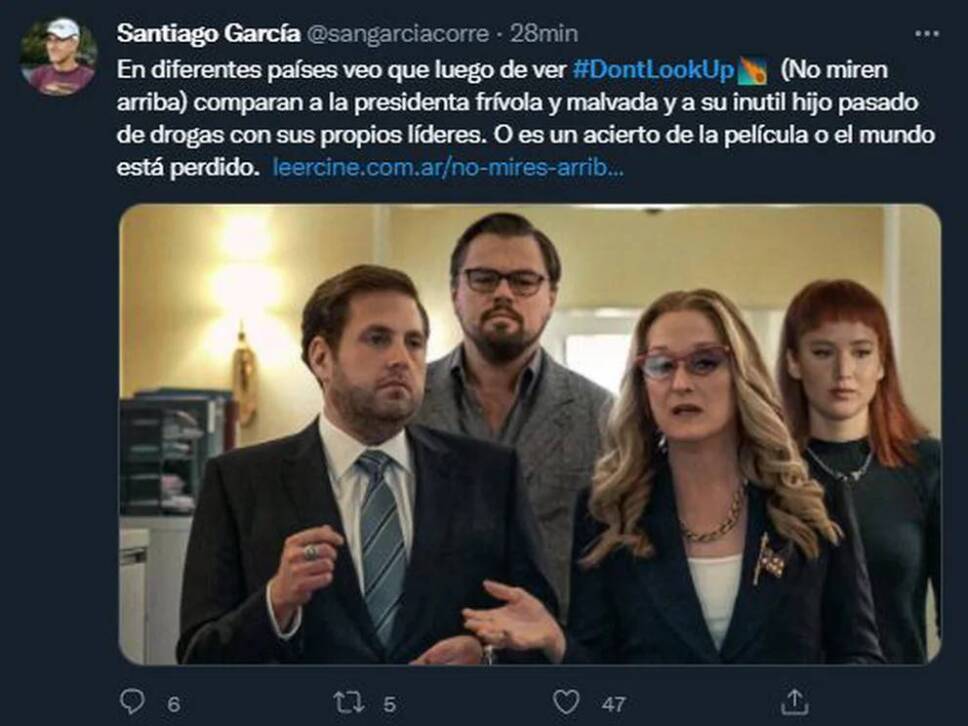 Crítica de Dont look Up en redes sociales