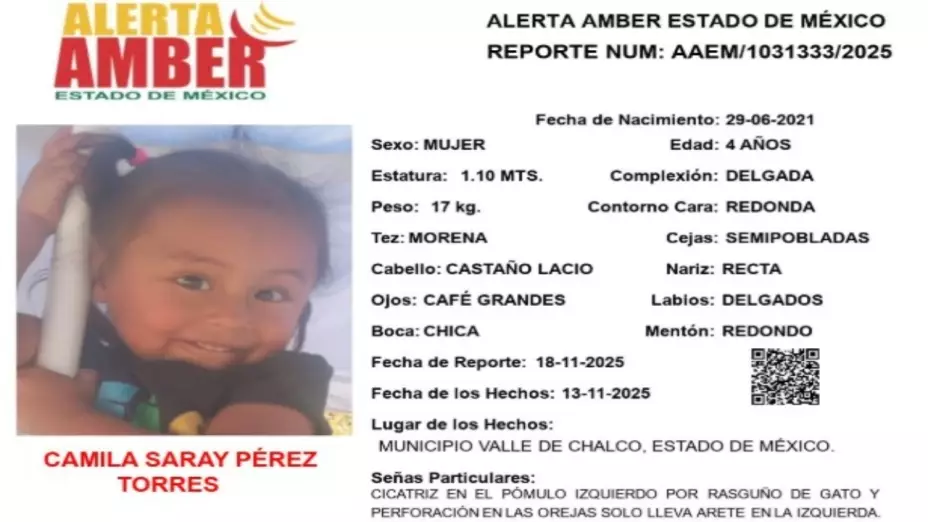 Alerta Amber HOY 20 Noviembre Urgente Buscan Camila Pérez Torres y Ariadna Velázquez García desaparecidas en el Edomex