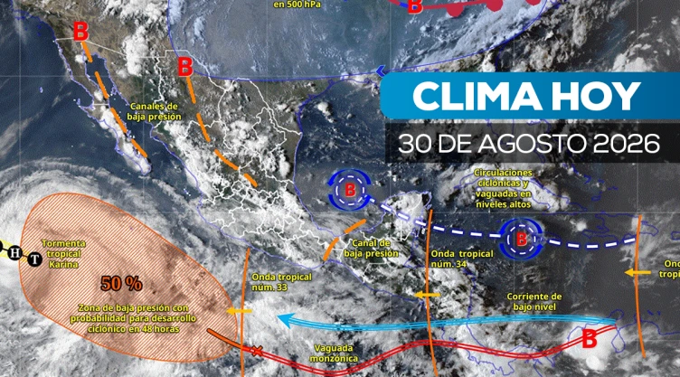 Clima hoy CDMX domingo 30 de agosto de 2026