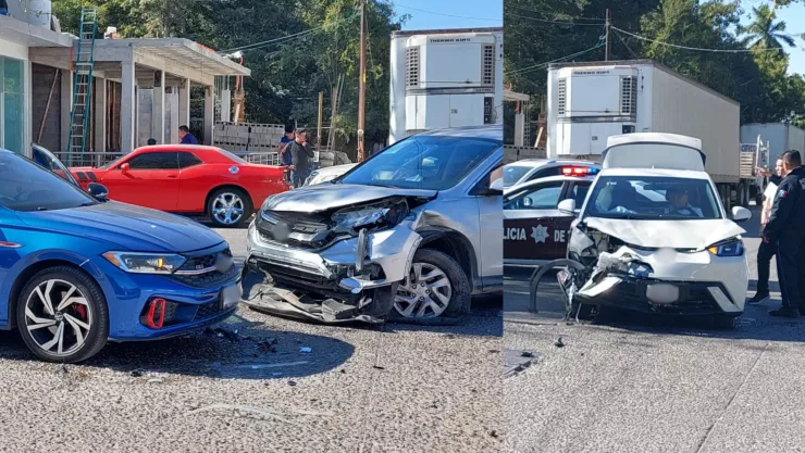 Choque en la colonia 12 de Octubre en Los Mochis