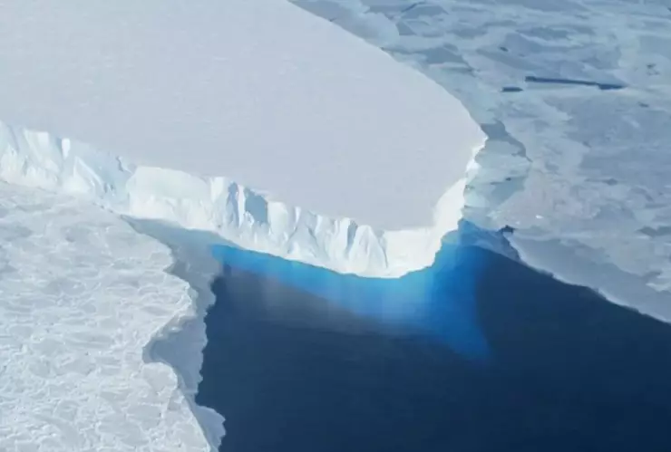 Una imagen del glaciar Thwaites, en Antártida