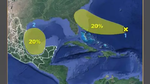 Las DOS zonas de vigilancia que tienen potencial de desarrollarse como ciclón tropical en el Atlántico