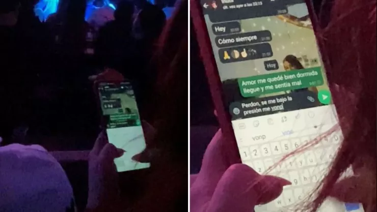 captan a joven mintiendo por whatsapp en pleno concierto en guadalajara.jpg
