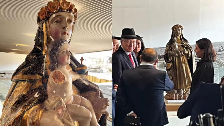 Regresa a México escultura de Santa Rosa de Lima y piezas arqueológicas robadas en 2007