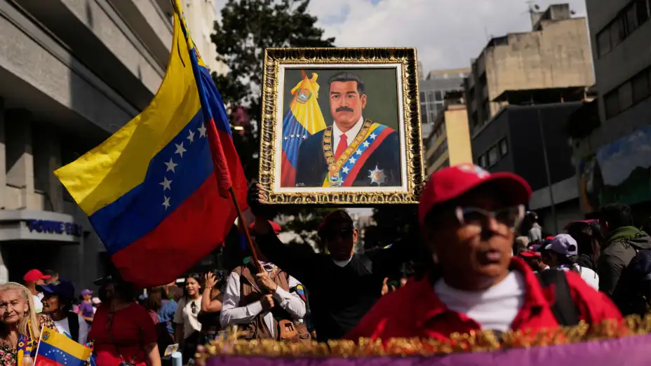 Manifestación a favor de Nicolás Maduro en Caracas.