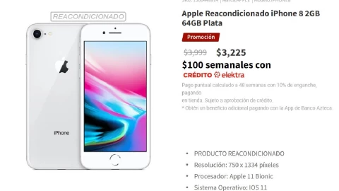 Remate del iPhone 8 en Elektra