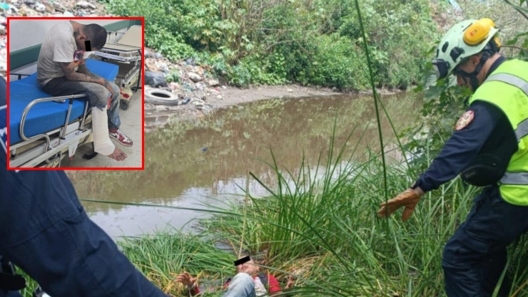 Un hombre se arrojó a un canal en Ecatepec para huir por golpear a su pareja.