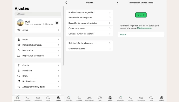 Activa tu PIN de 6 dígitos en WhatsApp