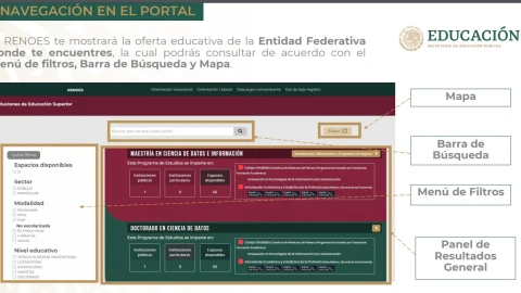 Así viene el sitio de Renoes para buscar universidades gratis en México