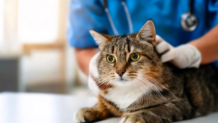 Un gato en la veterinaria