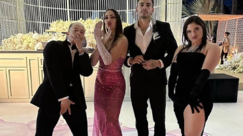 Ernesto Cazarez, Macky Gonzalez, Pascal Nadaud y Doris del Moral en la boda de Daniel y Antonieta