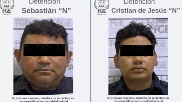 Pidió comida, reclamó por mal servicio, llegaron policías y lo matan de un tiro en Cozumel; agentes ya fueron detenidos. En la imagen se observa a los uniformados que fueron capturados por abuso de autoridad en Quintana Roo