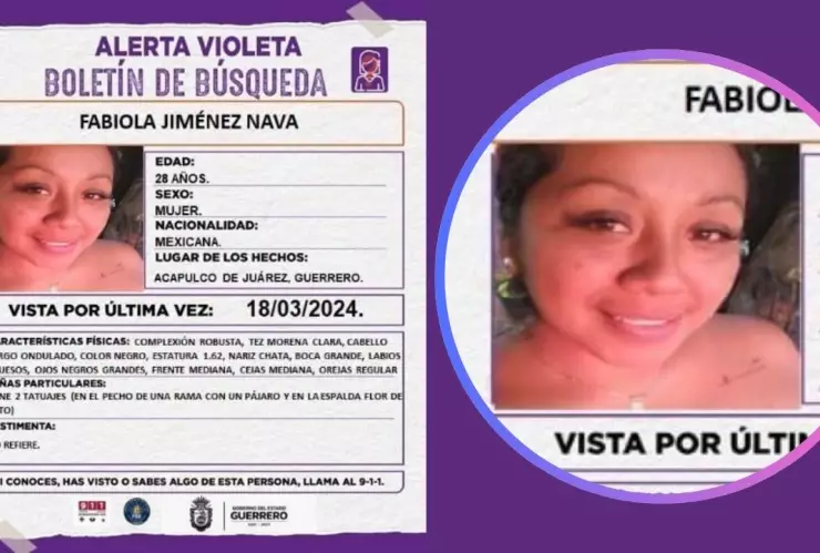 Alerta violeta para localizar a Fabiola Jiménez Nava; despareció en Acapulco de Juárez.jpg