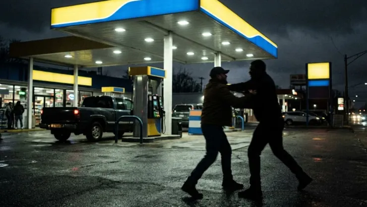 VIDEO: Famoso boxeador GOLPEA a un hombre VIOL3NTO en una gasolinera