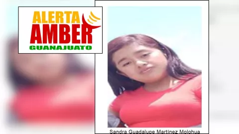 Sandra Guadalupe Martínez Molohua, Alerta Amber en Guanajuato