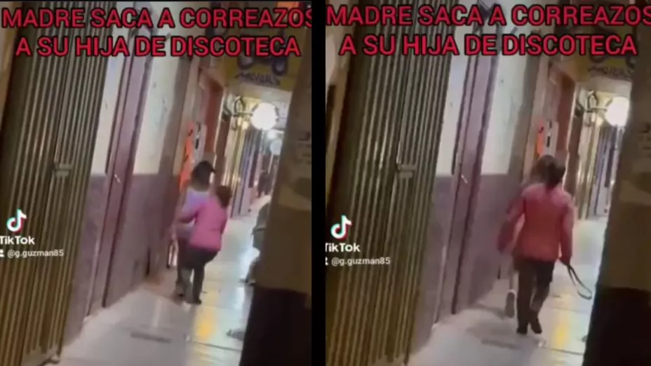 Video Madre llega a la fiesta y saca a cinturonazos a su hija .jpg