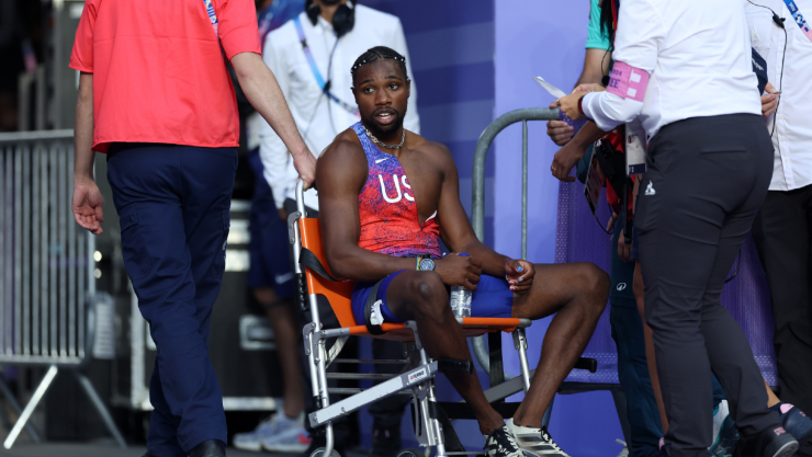Noah Lyles tras los 200 metros de atletismo en París 2024