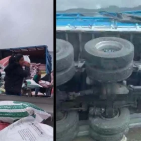Volcadura de tráiler sobre la autopista Ciudad Mendoza–Esperanza desata rapiña en Veracruz.jpg