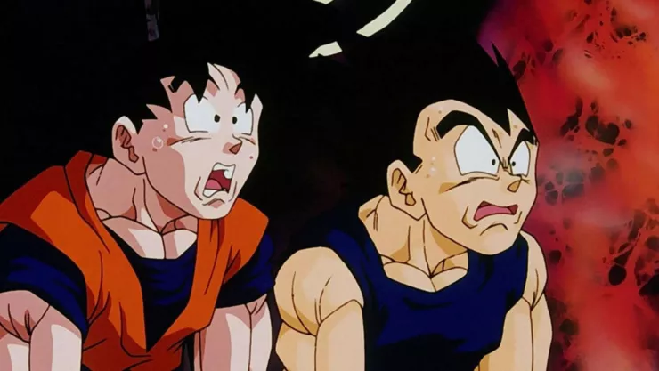 Dragon Ball Z, Goku y Vegeta sorprendidos