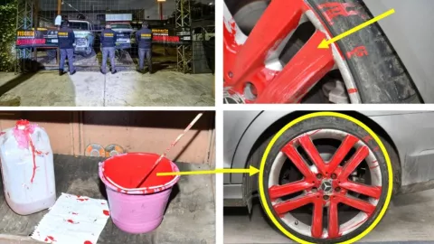 B-King y DJ Regio Clown iban a bordo de un Mercedes Benz.