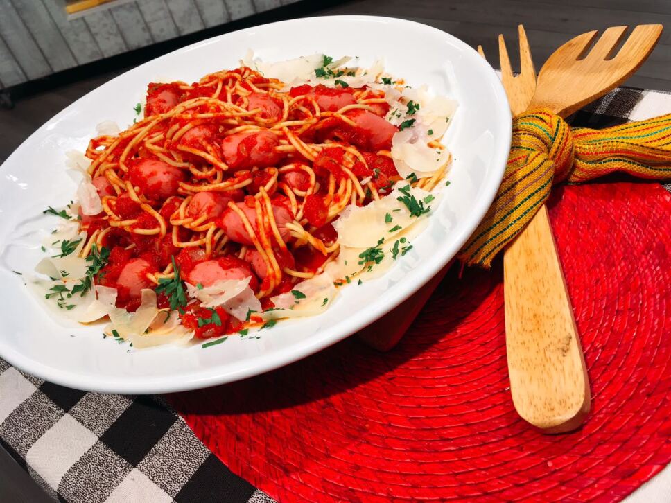 Fideos con salchicha