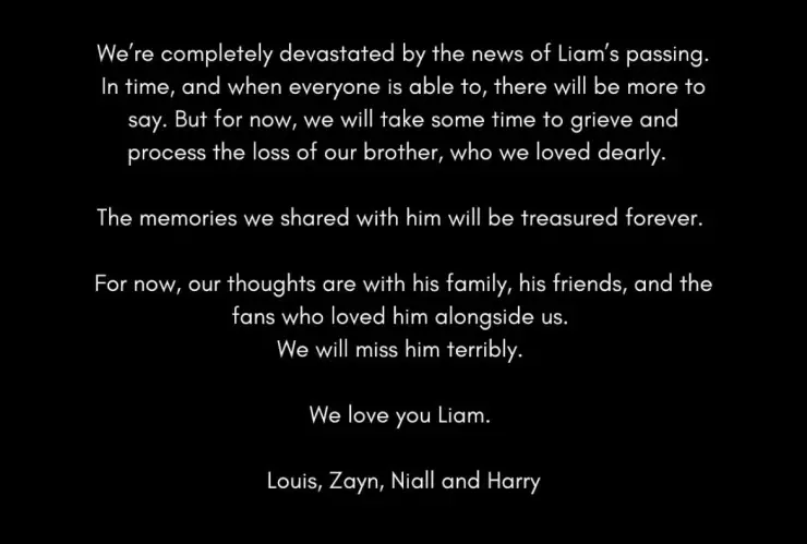 One Direction Instagram mensaje muerte liam Payne