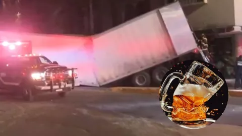 En Polanco, un tráiler cargado de cerveza se partió en dos sobre Ejército Nacional