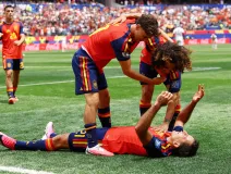 España festeja su triunfo ante Austria en el Mundial 2026.
