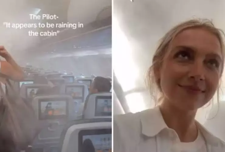 Supuesta lluvia dentro de un avión moja a pasajeros; se trataba de niebla en la cabina.jpg