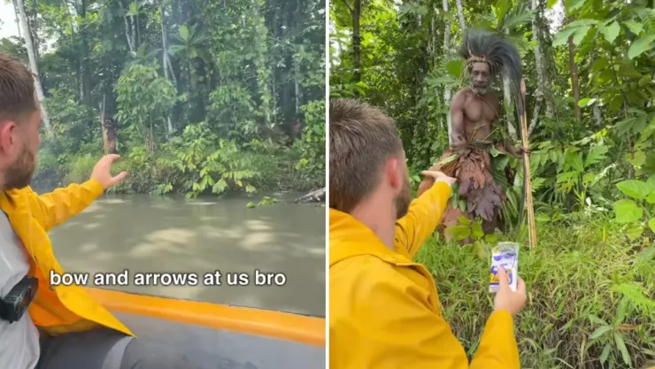 Impactante video influencer irlandés hace contacto con tribu caníbal en Nueva Guinea.jpg