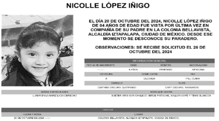 ALERTA AMBER: ¡Urgente! Nicolle López Íñigo desapareció en Ciudad de México
