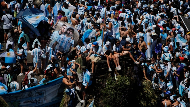 Argentina celebra triunfo en Qatar 2022