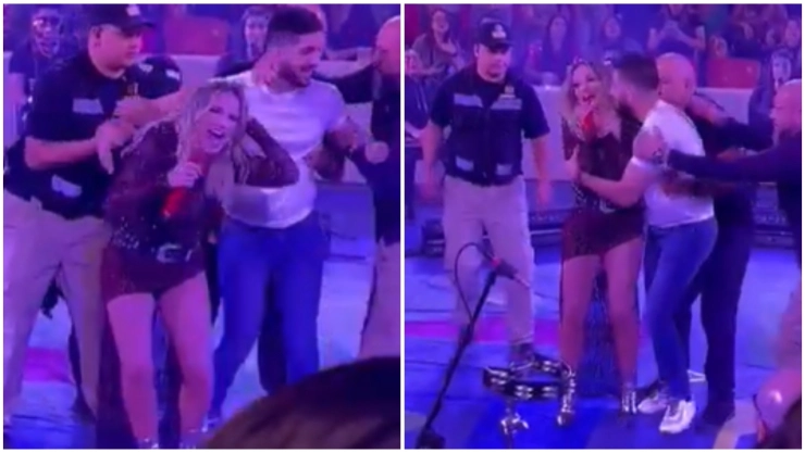 El fan todavía le pidió una foto a la cantante María José.