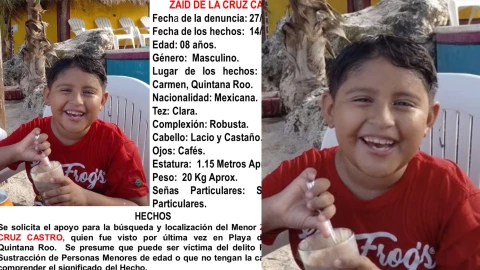 Alerta AMBER en Playa del Carmen: Tras más de 2 meses desaparecido, sigue la búsqueda de Zaid de la Cruz Castro