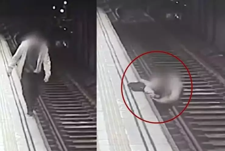 Hombre cae a las vías del tren en Barcelona y es salvado por una agente fuera de servicio