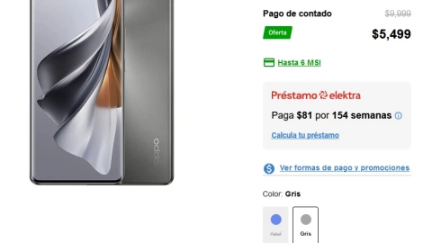 Elektra rebaj&oacute; en un 50% el Oppo Reno 10