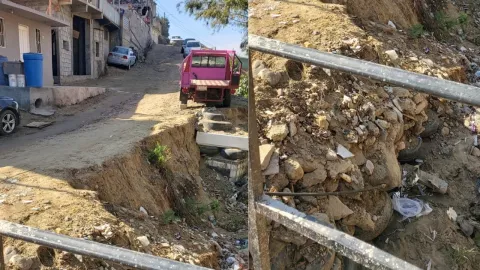 Desapareció la calle en la colonia Francisco Villa de Tijuana, denuncian vecinos del Callejón Ciprés