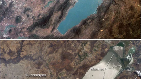 La reducci&oacute;n del Lago Chapala a trav&eacute;s de los a&ntilde;os