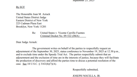 fiscales-estados-unidos-aplazar-audiencia-vicente-carrillo-fuentes-el-viceroy-comunicado