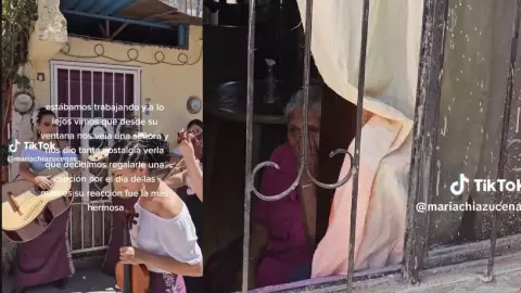 Mariachi regala serenata a abuelita y rompe en llanto, VIDEO