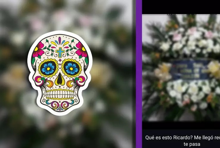 FOTO_ Novio le manda tétrico regalo de aniversario a su novia aniversario... ¡Una corona de difunto!.webp