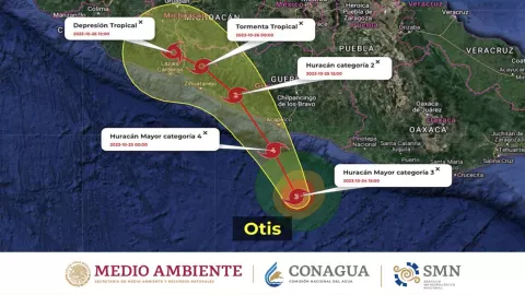 El huracán Otis en México impactará como categoría 5