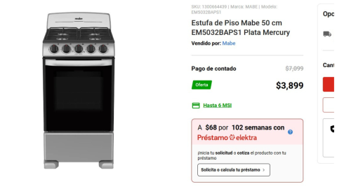 estufa mabe elektra