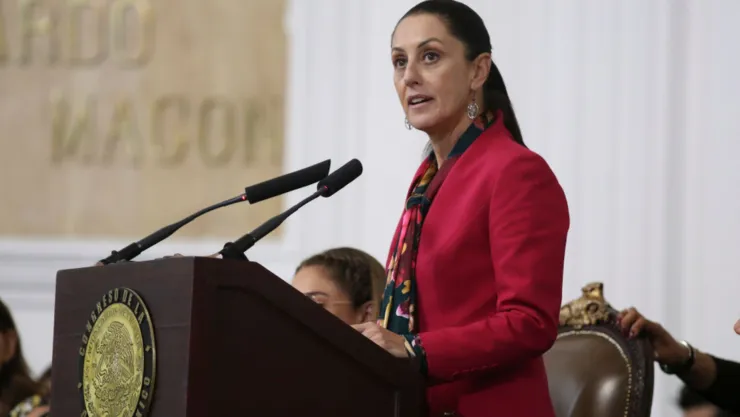 La presidenta electa de México, Claudia Sheinbaum, en un reciente discurso.