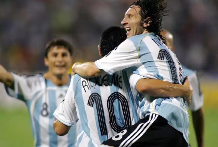 Selección Argentina Messi y Riquelme