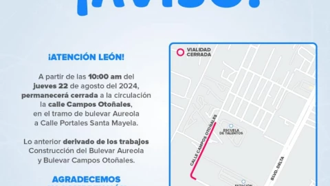 Cierre vial Campos Otoñales