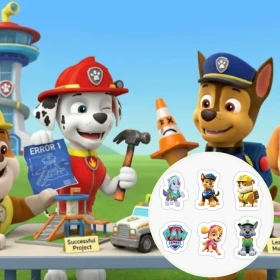 4 Plantillas de stickers imprimibles de Paw Patrol para decorar la lonchera y mochila de tus hijos para que puedan identificarse sus pertenencias facilmente